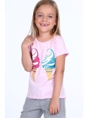 T-Shirt mit Applikation, hellrosa NDZ8171 – Online-Shop – Boutique